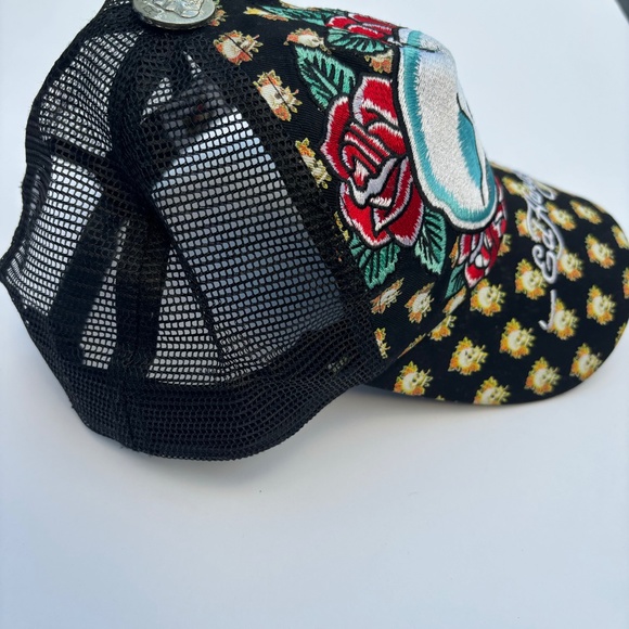 Ed Hardy Embroidered Skull Trucker Cap - Unisex - Picture 7 of 13